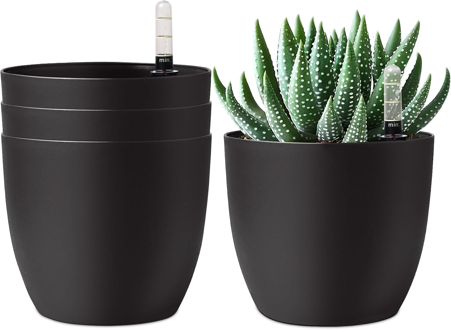 Lot 4 pots de fleurs auto-arrosants blancs 15cm - Jusqu'à -30% !