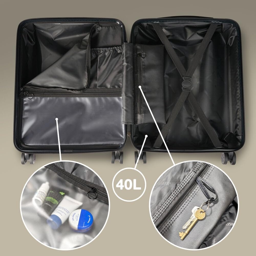 Valise Cabine ABS 55x40x20cm, 8 Roues, Serrure - Jusqu'à 35% de réduction