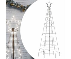 Sapin de Noël LED avec Piquets 220 LED Blanc Froid 180 cm