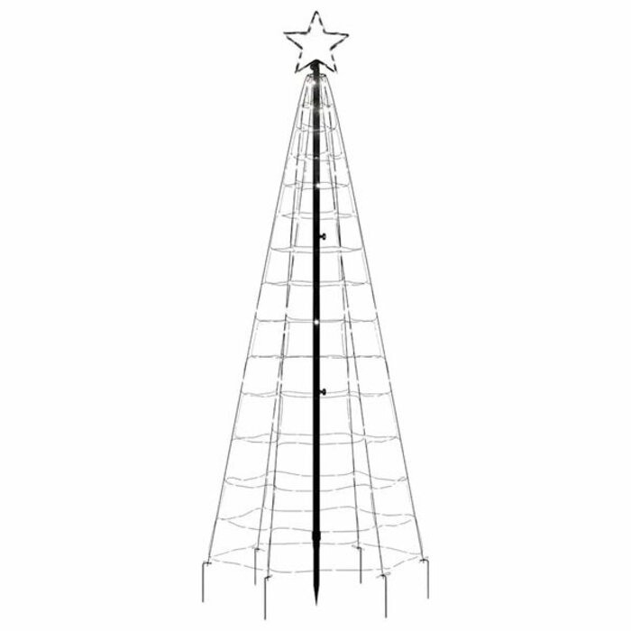 Sapin de Noël LED avec Piquets 220 LED Blanc Froid 180 cm