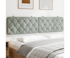 Tête de lit capitonnée velours 200cm gris clair - Jusqu'à -35%