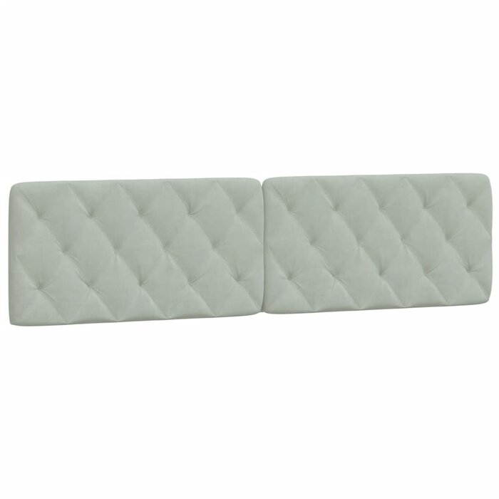 Tête de lit capitonnée velours 200cm gris clair - Jusqu'à -35%