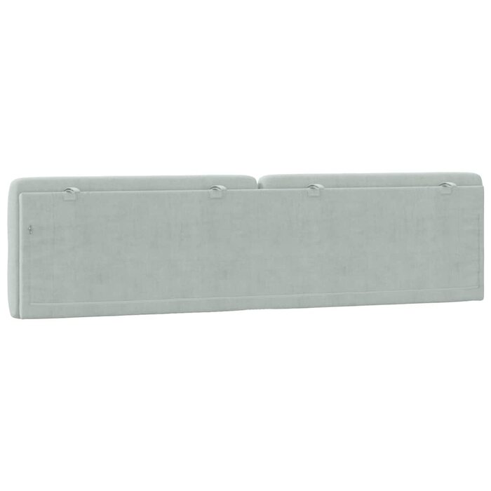 Tête de lit capitonnée en velours gris clair 200x48 cm