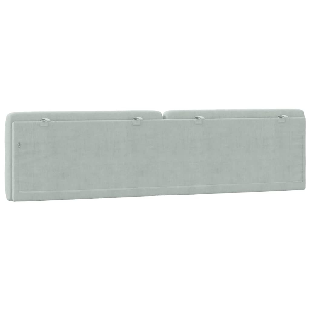 Tête de lit capitonnée velours 200cm gris clair - Jusqu'à -35%