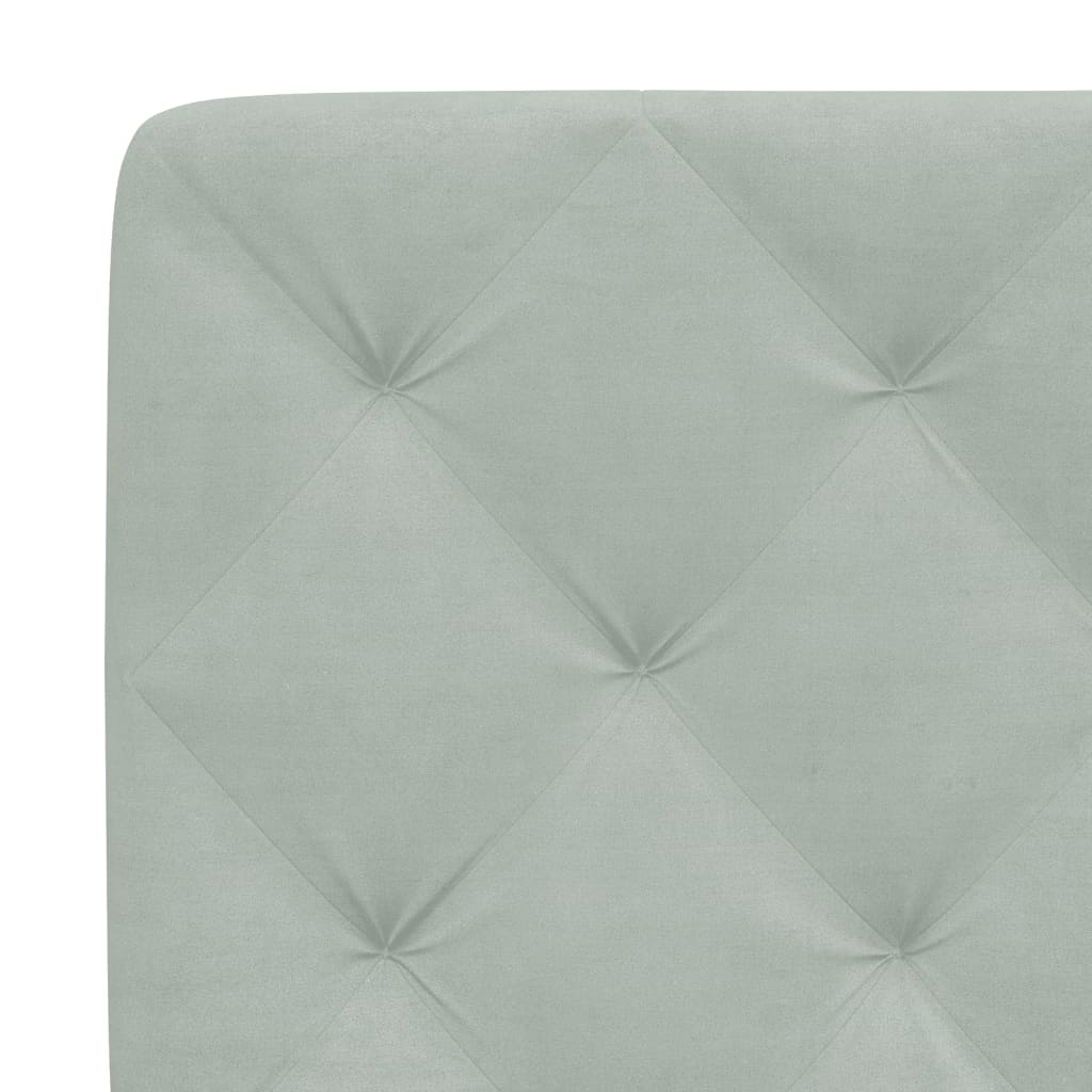 Tête de lit capitonnée velours 200cm gris clair - Jusqu'à -35%
