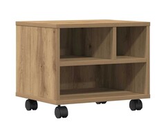 Meuble imprimante, couleur chêne artisanal, 41x32x33.5 cm, bois aggloméré