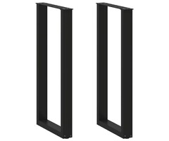 Pieds de table de bar U-Shape 2 pcs Acier Noir - Jusqu'à -35% !