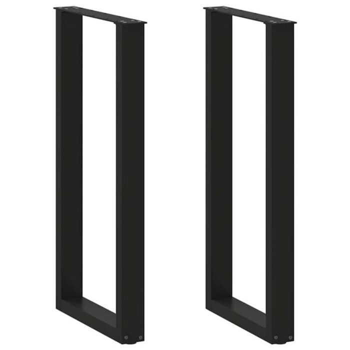 Pieds de table de bar U-Shape 2 pcs Acier Noir - Jusqu'à -35% !