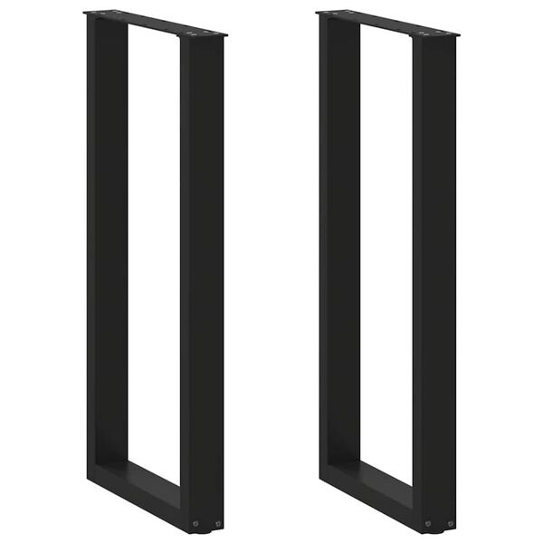 Pieds de table de bar U-Shape 2 pcs Acier Noir - Jusqu'à -35% !