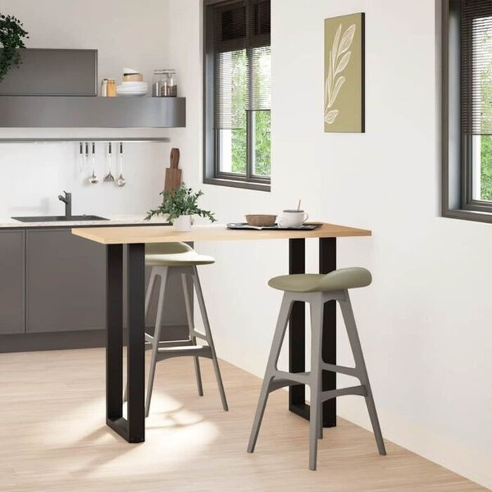 Pieds de table de bar U-Shape 2 pcs Acier Noir - Jusqu'à -35% !