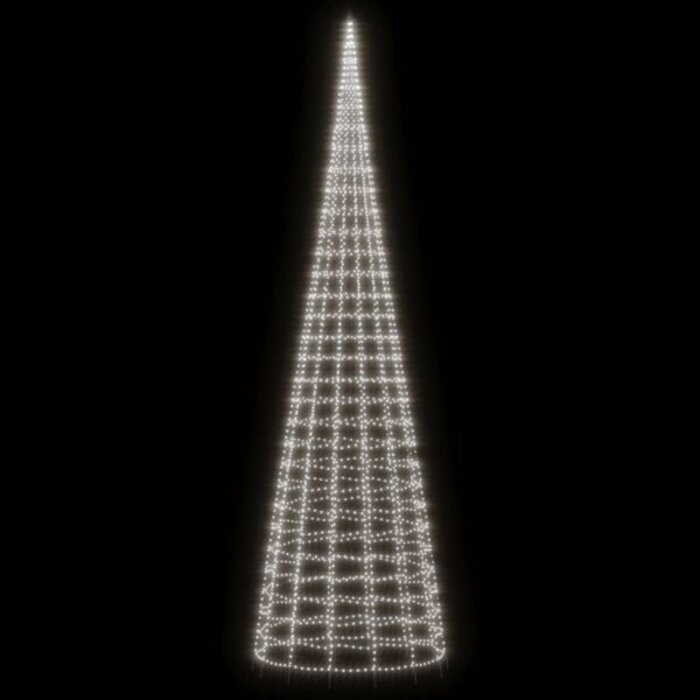 Sapin de Noël Lumineux LED pour Mât de Drapeau 800 cm Blanc Froid 3000 LED