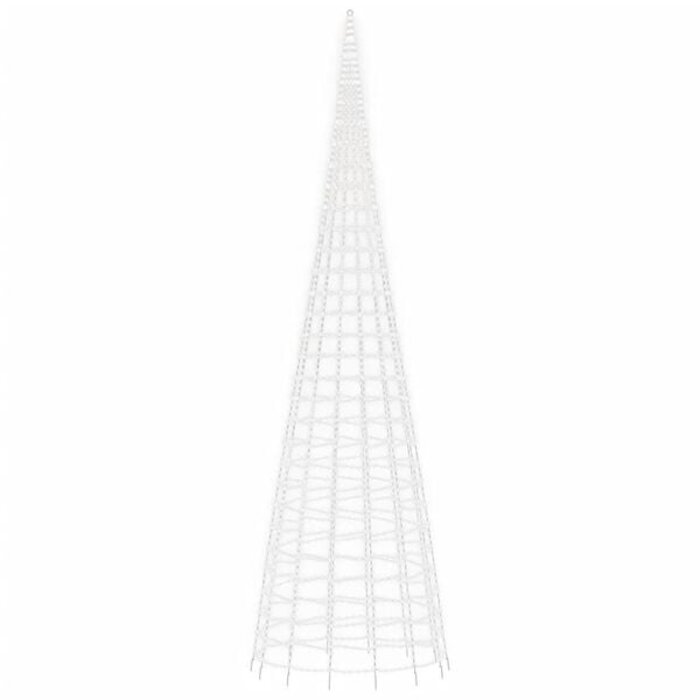 Sapin de Noël Lumineux LED pour Mât de Drapeau 800 cm Blanc Froid 3000 LED