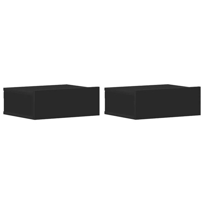 Lot de 2 Tables de Chevet Flottantes Noires - Jusqu'à 35% de Réduction
