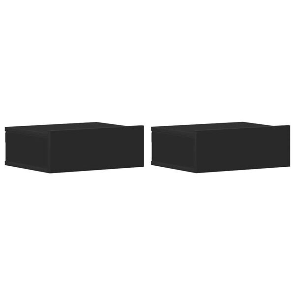 Lot de 2 Tables de Chevet Flottantes Noires - Jusqu'à 35% de Réduction