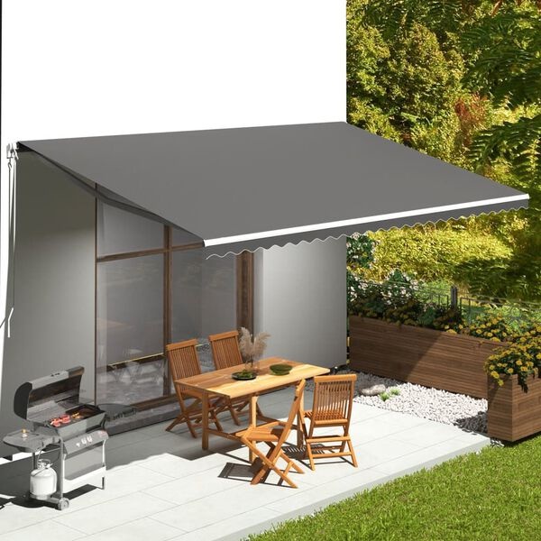Toile de remplacement pour store banne 6x3.5m Anthracite - Jusqu'à -35%