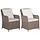 Salon de jardin 2 fauteuils polyrattan marron avec coussins - Jusqu'à -35%