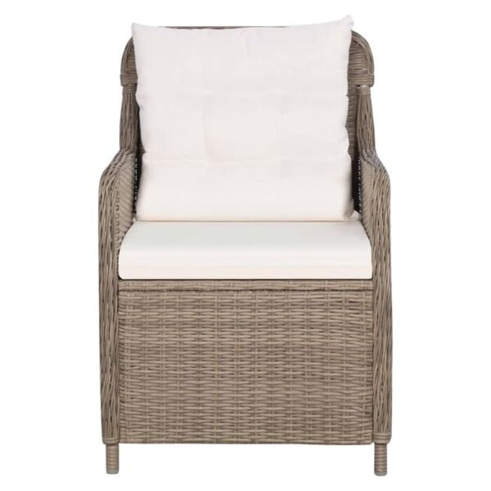 Salon de jardin (2 pcs) en polyrattan marron avec coussins