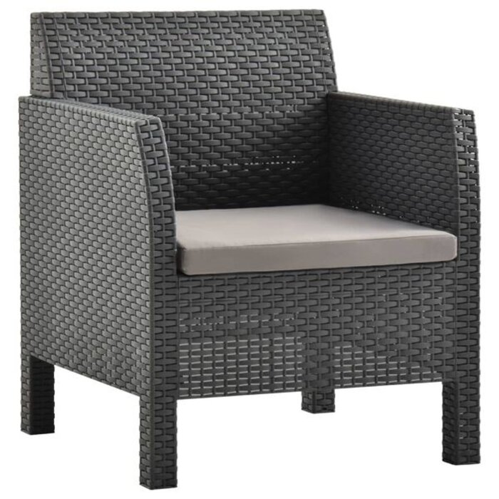 Fauteuil de jardin anthracite - Coussin inclus - Jusqu'à 35% de réduction