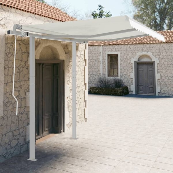 Poteaux d'auvent 300x245 cm, fer blanc (lot de 2) - Jusqu'à -35%