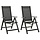 Ensemble de 2 chaises de jardin pliantes en aluminium et textilene noirs