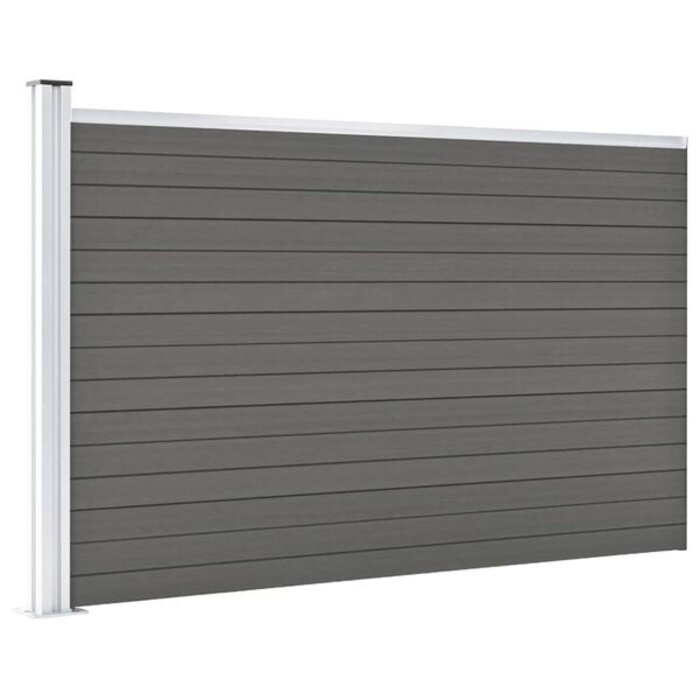 Clôture modulable Gris Composite Bois-Plastique 175x105 cm | Jusqu'à 35% de réduction
