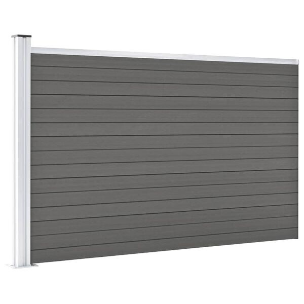 Clôture modulable Gris Composite Bois-Plastique 175x105 cm | Jusqu'à 35% de réduction