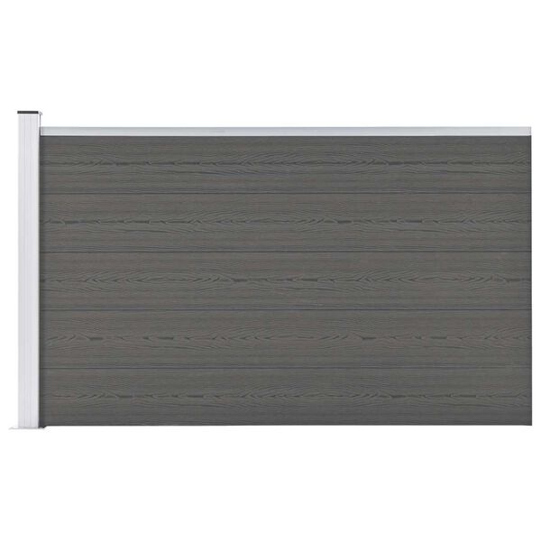 Clôture modulable Gris Composite Bois-Plastique 175x105 cm | Jusqu'à 35% de réduction