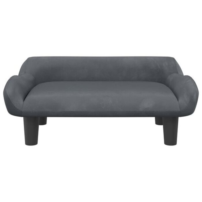 Banc pour enfants en velours vidaXL 70x40x24 cm Gris Foncé