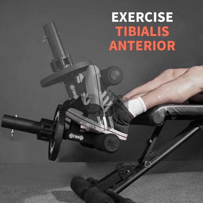 Barre Tibialis pour Entraînement des Mollets et Tibias - Équipement de Renforcement Musculaire des Jambes - S'adapte aux Disques de 2.5cm