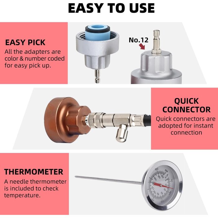 Jeu de testeur de pression de radiateur 14 pièces, détecteur de fuite universel pour système de refroidissement avec pompe et adaptateurs