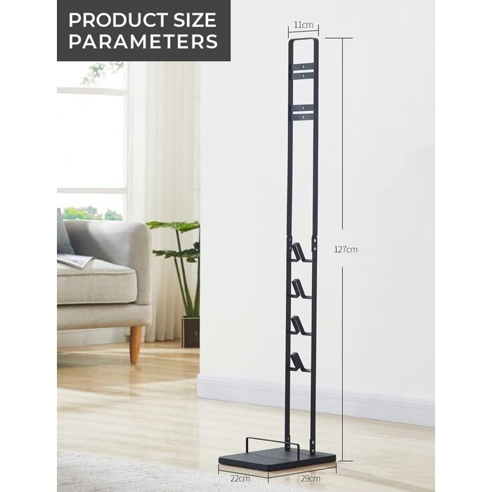 Support au sol pour aspirateur sans fil, organisateur de rangement, pour Dyson et Xiaomi, noir, 127cm, montage sans perçage