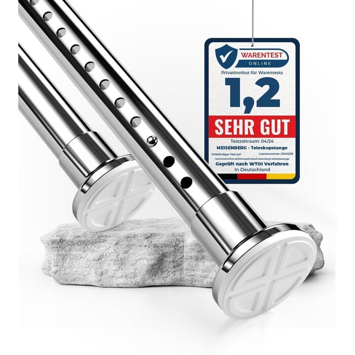 Tringle à Rideaux Extensible Blanche, 360-410 cm - Sans Percage