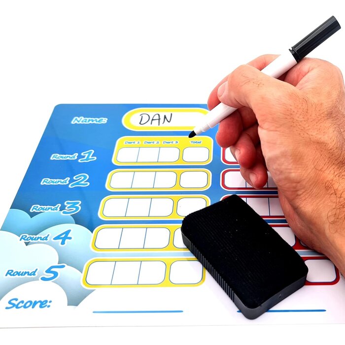 Cible de fléchettes magnétique pour enfants avec cadre en bois - Traditionnel Irlandais - Rouge/Jaune/Bleu/Vert