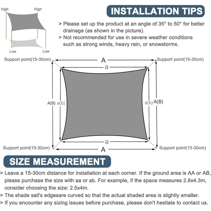 Toile d'ombrage rectangulaire 4x5m Polyester Imperméable Protection Vent & UV, Couleur Sable