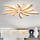 Plafonnier LED Bois Dimmable, Forme Fleur, Salon/Chambre, 3850lm, 3000-6000K, 70x70cm
