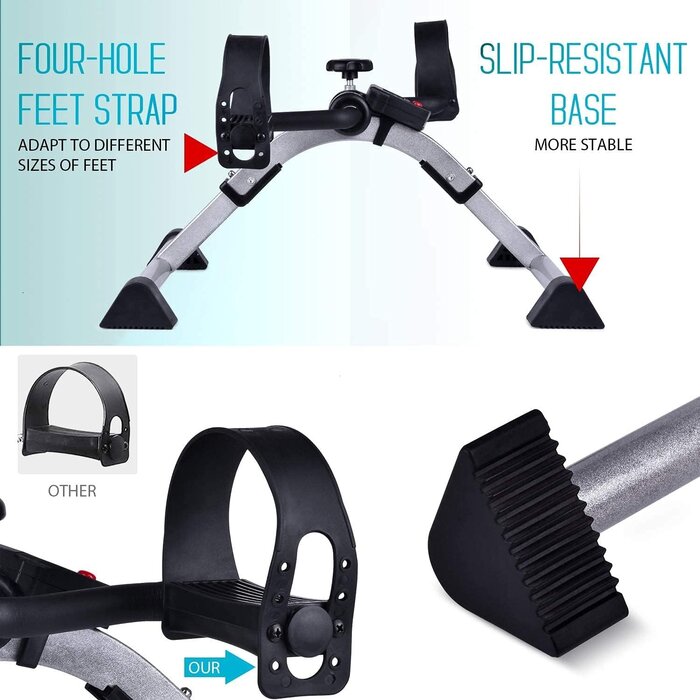 Mini Vélo d'Exercice Pédales pour Bras & Jambes avec Moniteur LCD