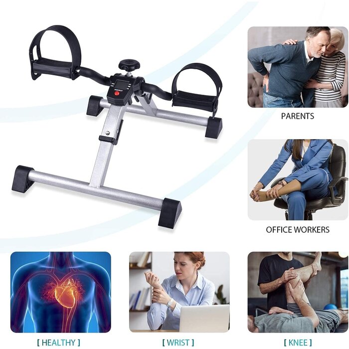 Mini Vélo d'Exercice Pédales pour Bras & Jambes avec Moniteur LCD