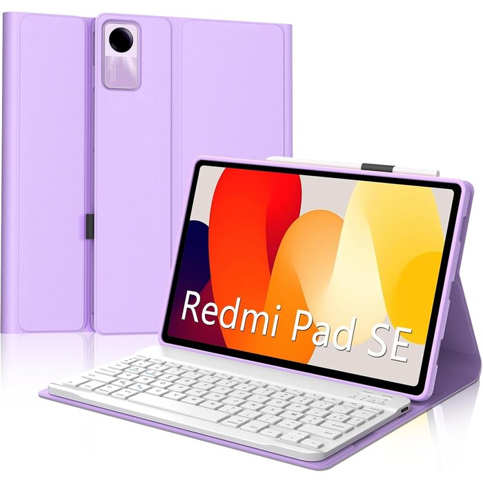 Coque Clavier Bluetooth AZERTY Rétroéclairée 11 Pouces Lilas - Pour Tablette
