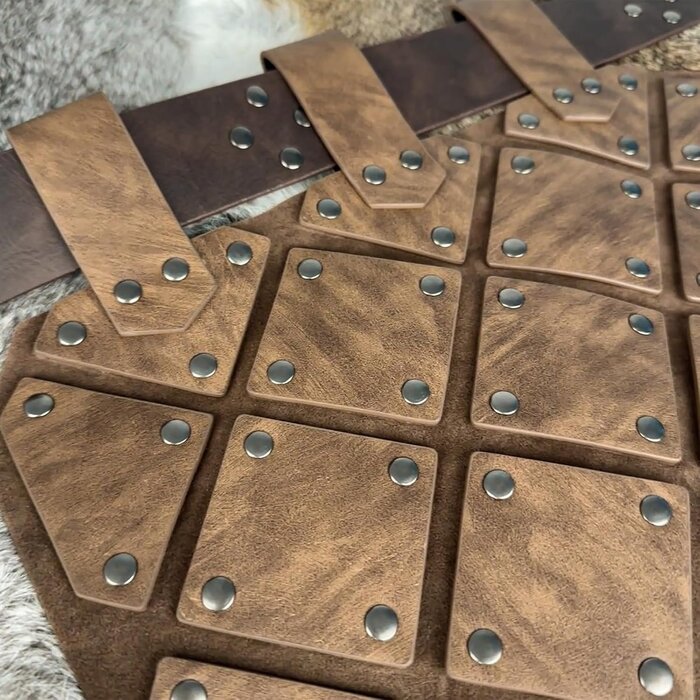 Armure de Cuisses en Similicuir Médiéval avec Ceinture (Marron/Noir, Taille Unique) - Article Outlet