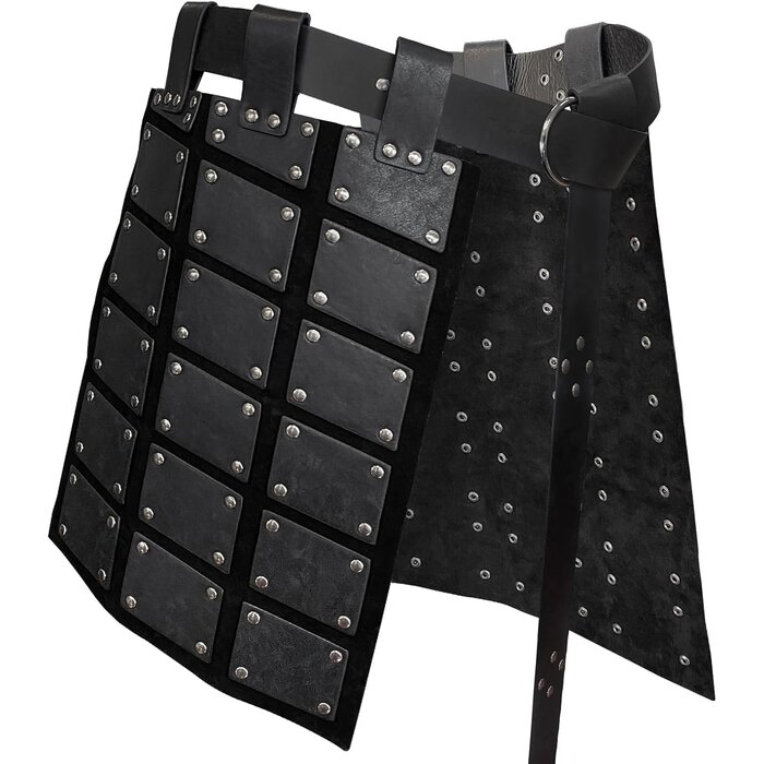 Armure de Cuisses en Similicuir Médiéval avec Ceinture (Marron/Noir, Taille Unique) - Article Outlet