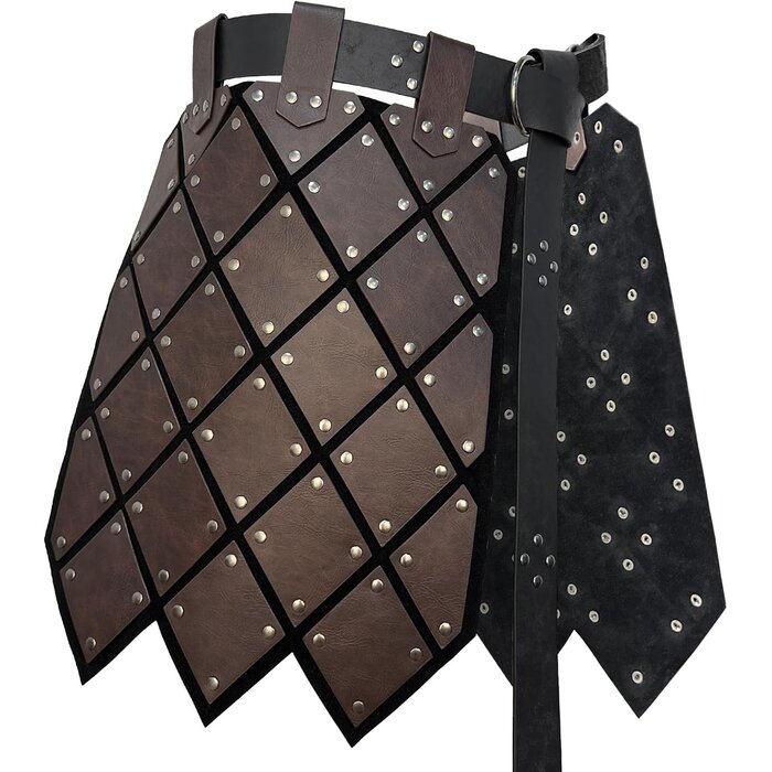 Armure de Cuisses en Similicuir Médiéval avec Ceinture (Marron/Noir, Taille Unique) - Article Outlet