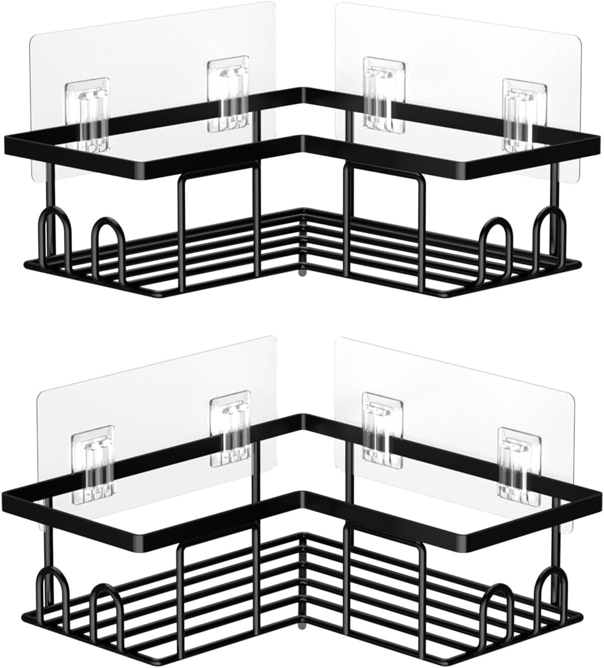 Lot de 3 Étagères d'Angle Adhésives Noires pour Douche | Jusqu'à -30%