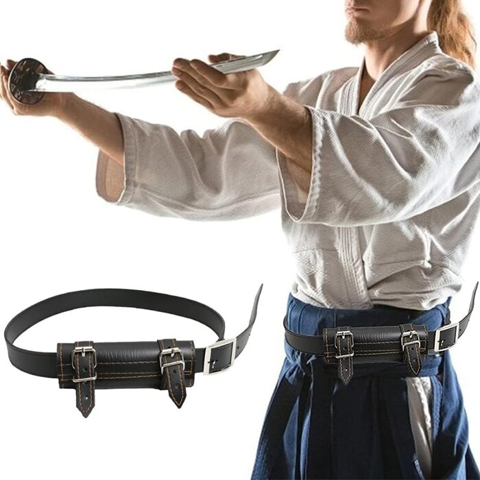 Porte-Katana Kiuiom pour Cosplay & Fans de Samouraïs, Robuste Ceinture pour Port Confortable, Accessoire de Reconstitution Parfait