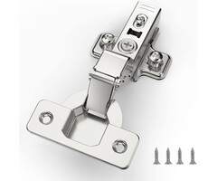 Lot de 2 Charnières de Placard avec Fermeture Douce, 45mm Entraxe, Argenté