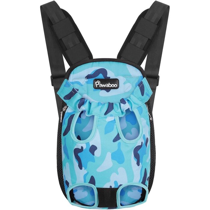 Sac de transport pour chien Pawaboo, camouflage bleu, grande taille, polyester