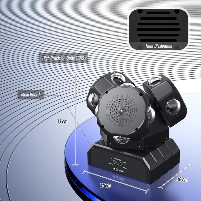 Projecteur de Scène LED DMX512 180W RGBW Strobe pour DJ, Bar, Soirée, Club - Technologie d'Éclairage