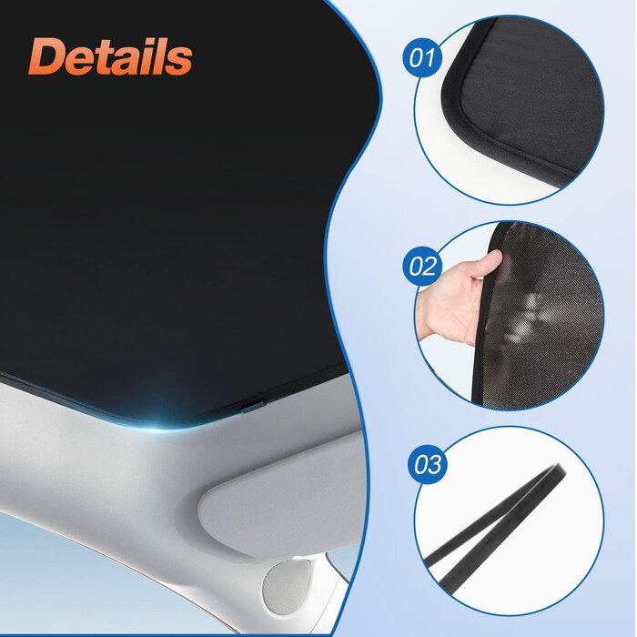 Pare-soleil de toit ouvrant pour Tesla Model Y - Protection UV et isolation thermique