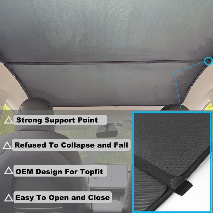 Pare-soleil de toit ouvrant pour Tesla Model Y - Protection UV et isolation thermique