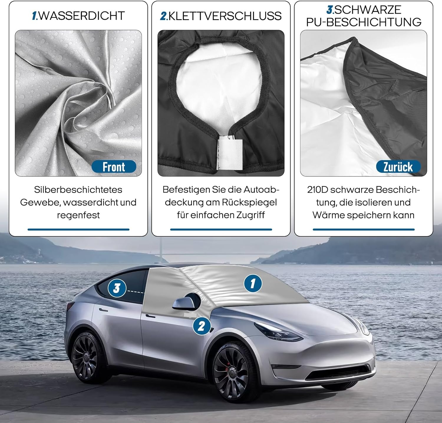 Pare-soleil Tesla Model Y, protection UV & chaleur, jusqu'à 30% de réduc.