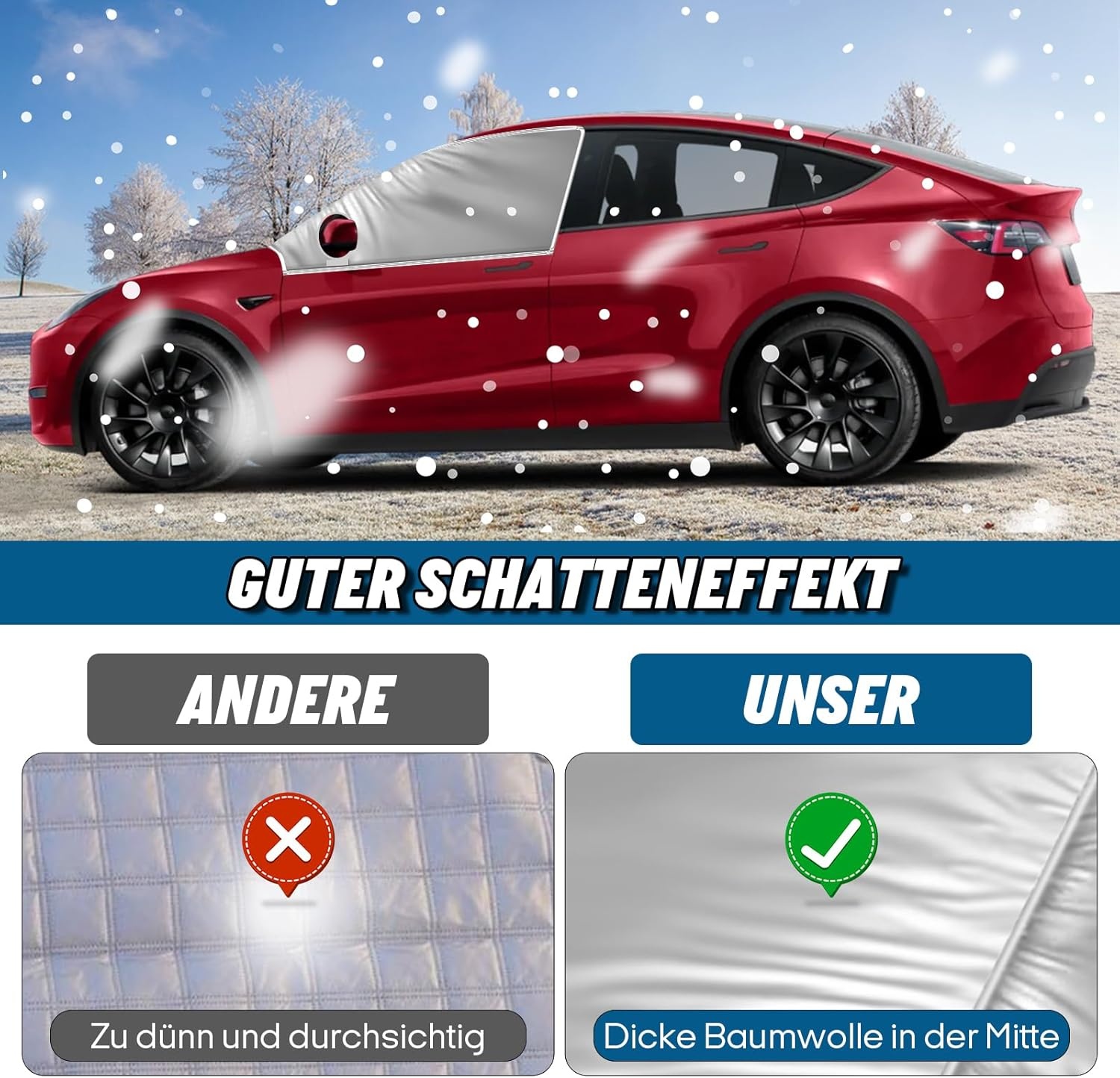 Pare-soleil Tesla Model Y, protection UV & chaleur, jusqu'à 30% de réduc.